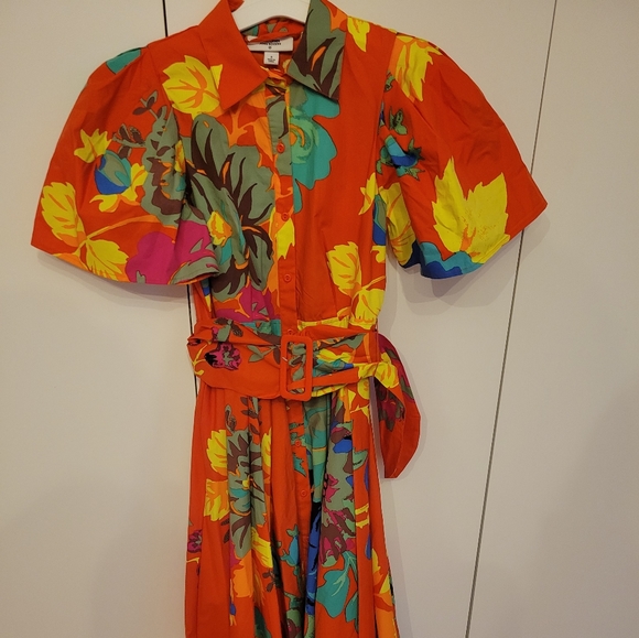 Sz 2 Christopher John Rogers Floral Shirtdress - Picture 3 of 9